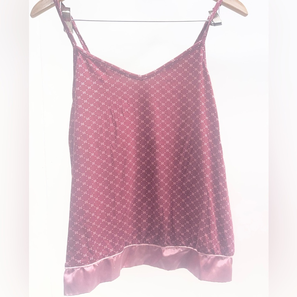 Aerosoft Burgundy Printed Satin-Trim Cami